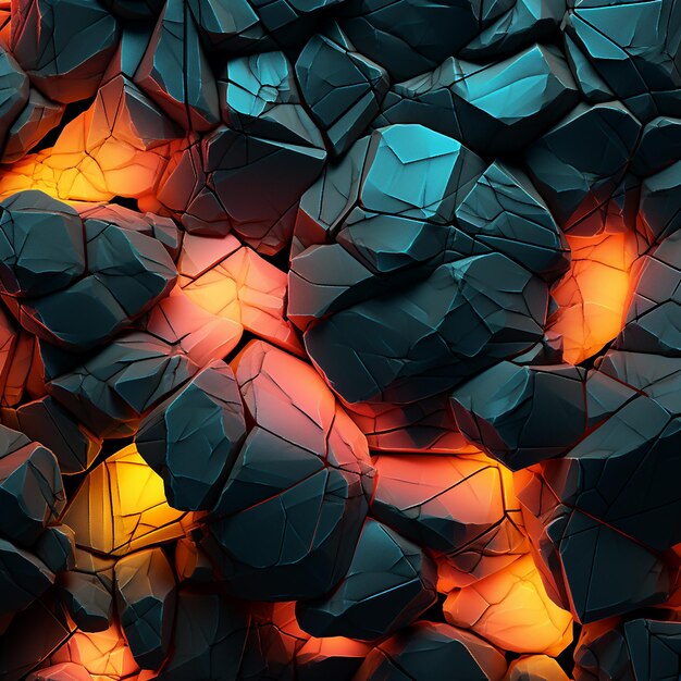 Neon-Dreams-Stein-Hintergrund mit 3D-Schatten und detaillierter Palette