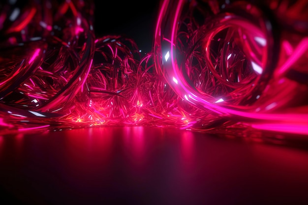 Neon Dreams: uma sala futurística iluminada por cores vibrantes e design de ponta criado com a tecnologia Generative AI