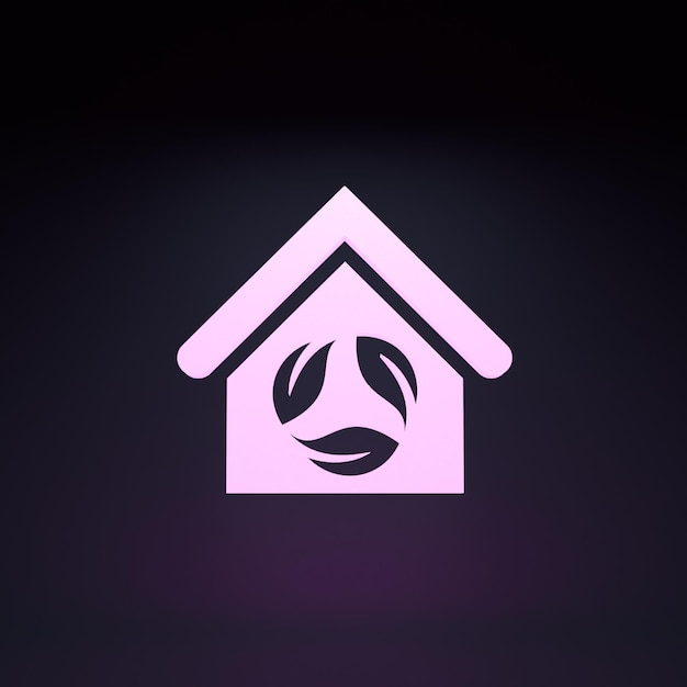 Neon ECO icono Ecología Conservación Concierto 3d render ilustración