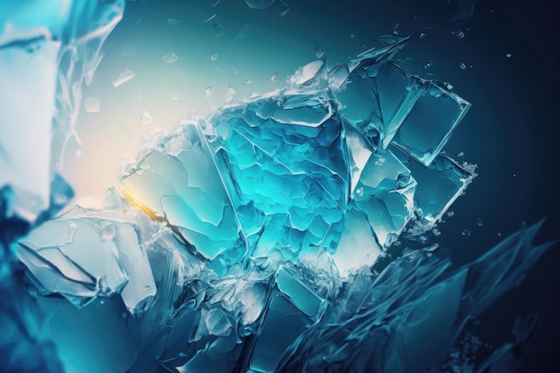 Neon-Eiskristalle als abstrakte 3D-Geometrie Hintergrundbild Illustration AI-Generation