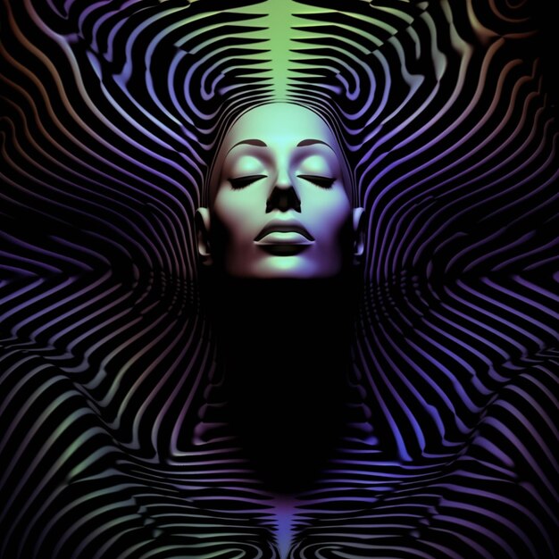 Neon Elegance Una fusión futurista de mujeres cibernéticas y retratos etéreos