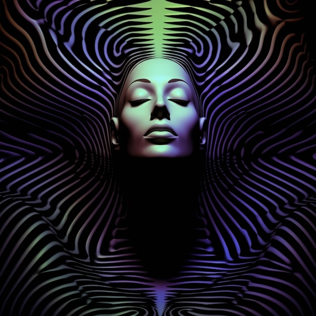 Neon Elegance Uma fusão futurista de mulheres cibernéticas e retratos etéreos