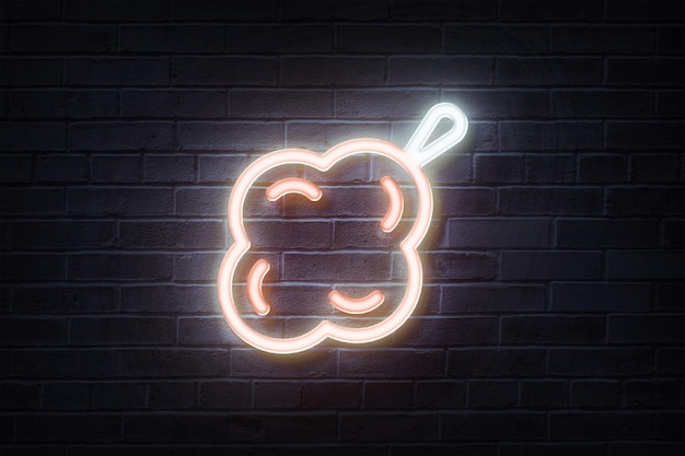 Neon Esponja sinal de néon logotipo brilhante ícone de brilho