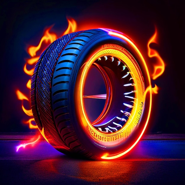 Foto neon flames tires feuerbilder kostenlos herunterladen