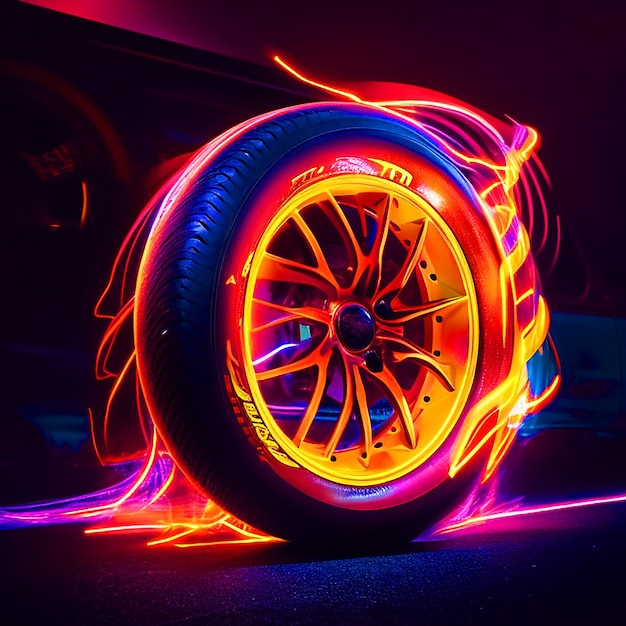 Neon Flames Tires imágenes de fuego descarga gratuita