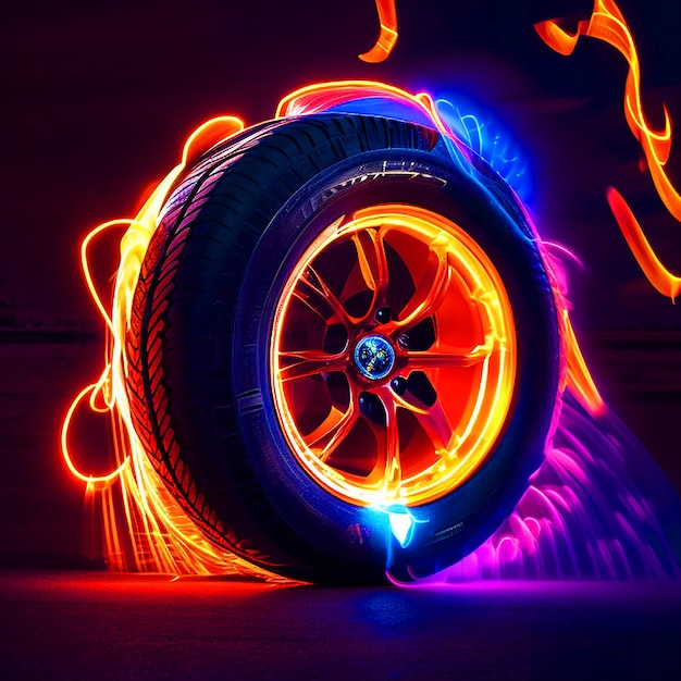 Neon Flames Tires imágenes de fuego descarga gratuita