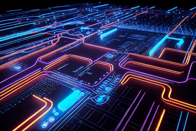 Neon futurista placa-mãe Generative AI