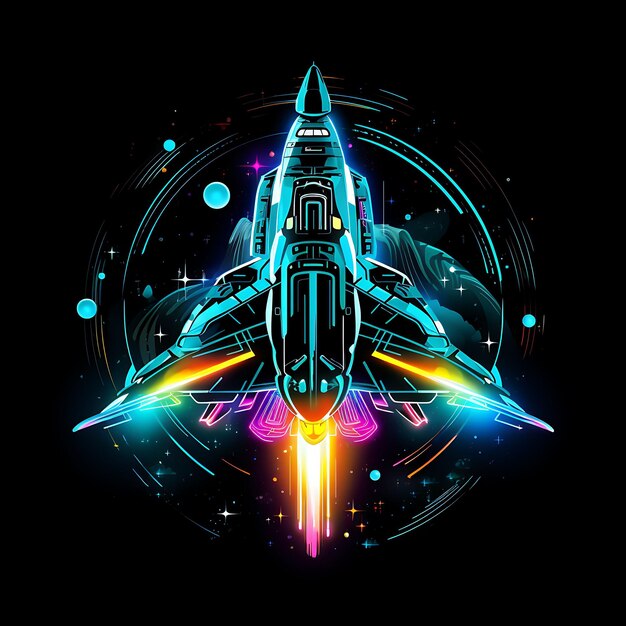 Neon Futuristic Travelfuturistic Travel Linesspacecraftlumin Y2K Shapes Neon Transparent Light Art