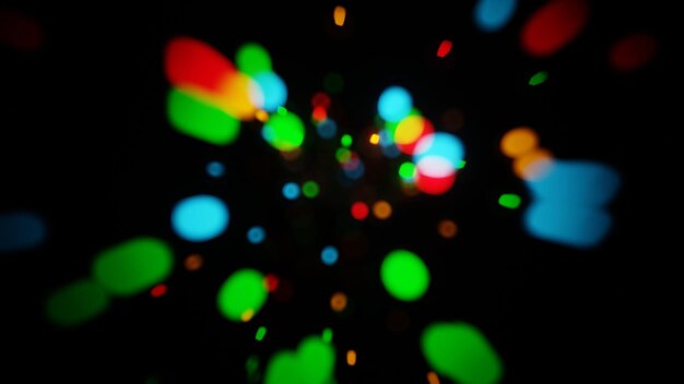 Neon-Geometrische Formen, die in der Dunkelheit schwimmen