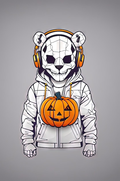 Neon Halloween Skeletons calabazas y Catrinas en camisetas y logotipos