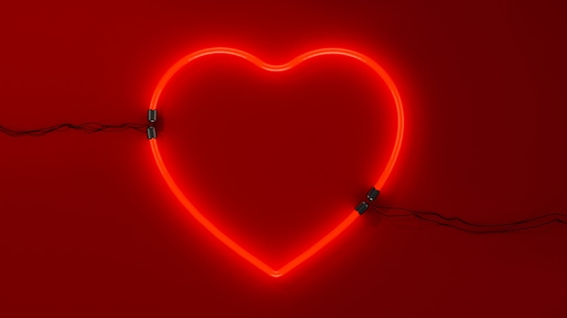 Neon Herz zum Valentinstag