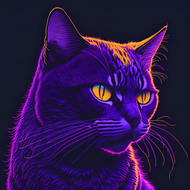 Neon hipnotizante caos cat dinâmico