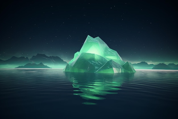 Neon iceberg flutuante Gerar Ai