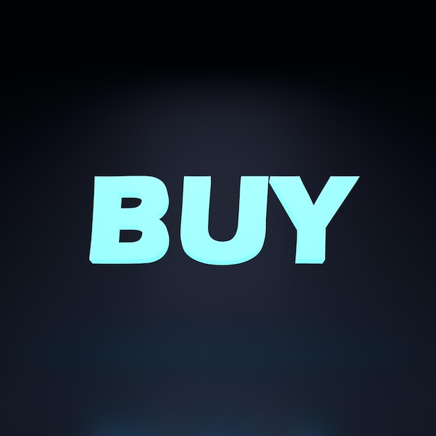 Neon-Inschrift kaufen 3D-Render-Illustration