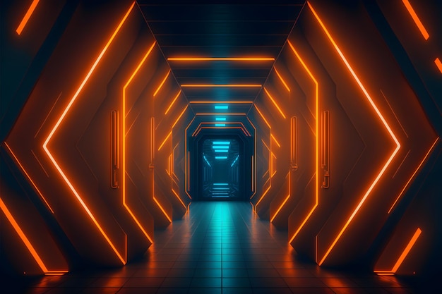 Neon-Interieur 3D-Rendering