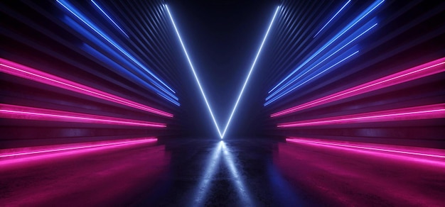 Neon Laser Cyber Sci Fi Luzes em forma de triângulo brilhando clássico retrô azul vermelho roxo Pantone
