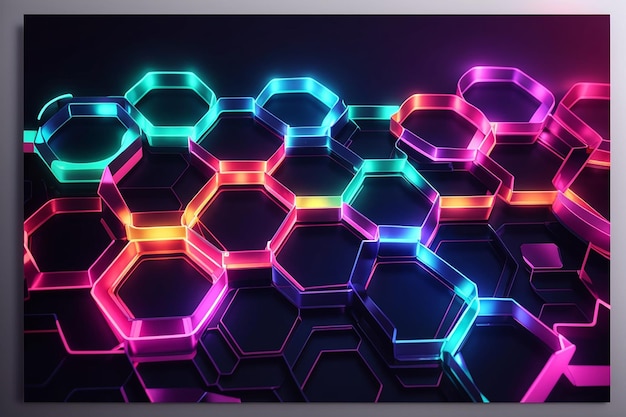 Neon-LED-Lichtlinien in hexagonaler Form