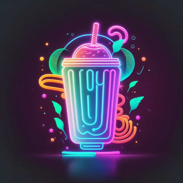 Neon leuchtender Smoothie