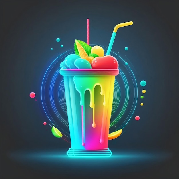 Neon leuchtender Smoothie