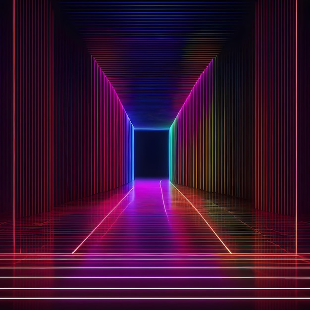 Neon-Lichtlinien abstrakter Hintergrund