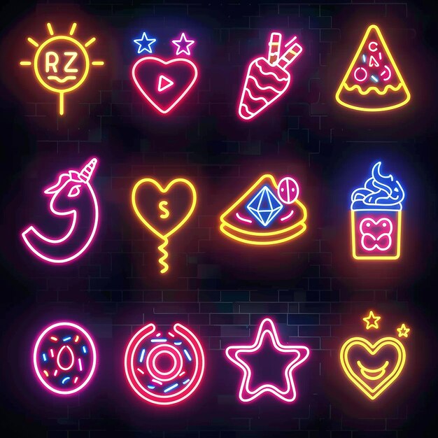 Neon Liebe und Sterne