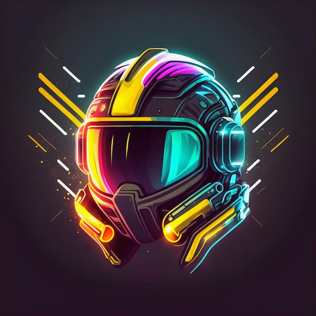 Neon-Motorradhelm