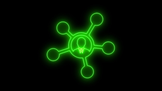 Foto neon-netzwerk-symbol