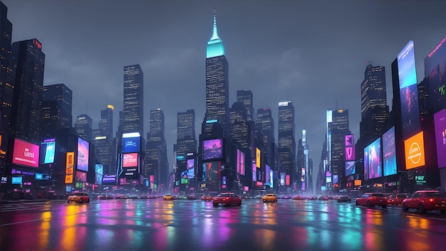 Neon New York City no futuro