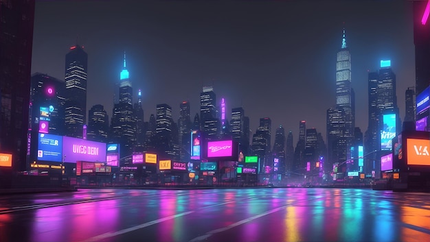 Neon New York City no futuro