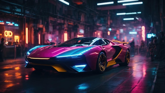 Neon Nexus Ein Cyberpunk-Labor für futuristische Erfindungen und hyperdetaillierte 3D-Renderings