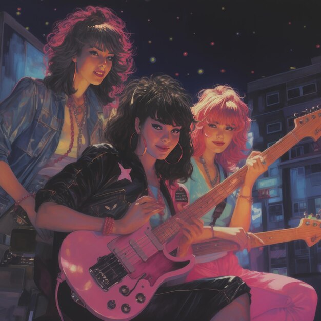 Neon Nights The Retro VHS Experience Eine 1985er Anime-Girlband, die die 90er Jahre rockt