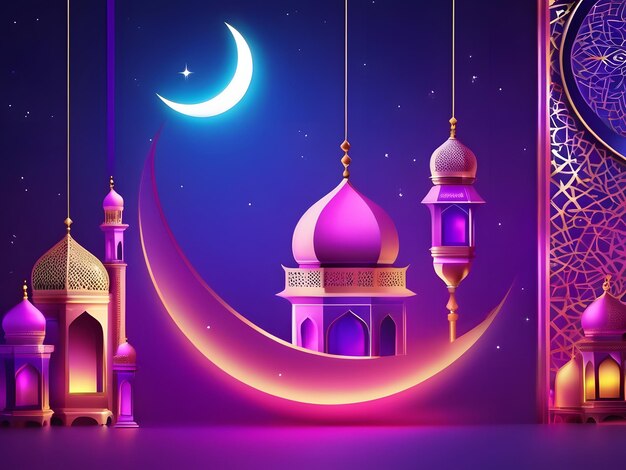 Neon-Ramadan-Hintergrund