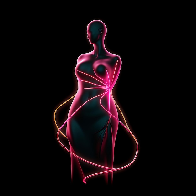 Neon Retro Mode Retro Mode Linien Vintage Kleidung Hot Pin Y2K Formen Neon Transparente Lichtkunst