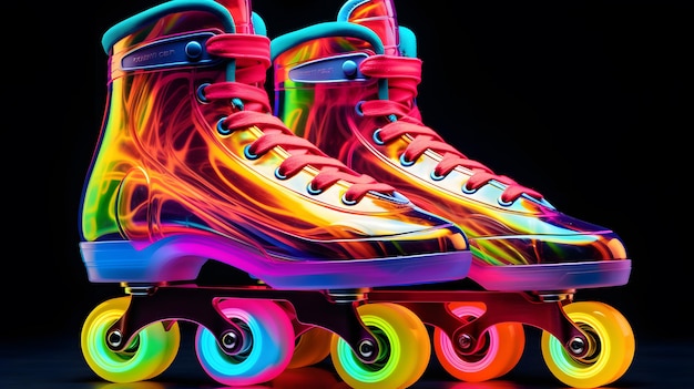 Neon-Rollschuhe mehrfarbig