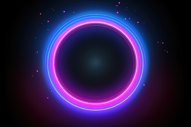 Neon rosa e azul texturizado fundo de círculo redondo Um fundo futurista com uma composição de formas de gradiente de círculo Ai gerado