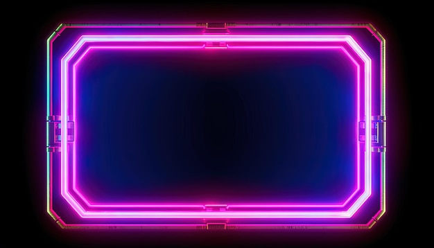 Neon rosa Fundo preto Generative Ai