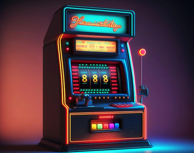 Neon slot machine no casino