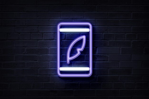 Neon-Smartphone-Leuchtreklame, leuchtendes Logo-Glühen