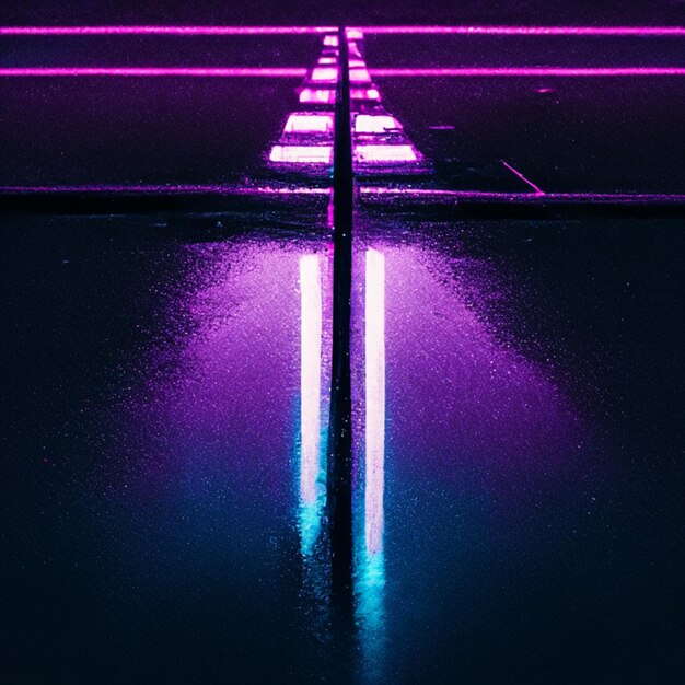 Foto neon straße atmosphäre straße cyberpunk retro welle stadt städtischer hintergrund