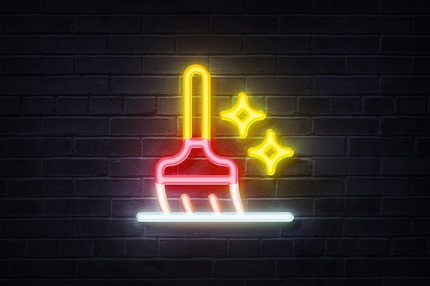 Neon Sweep sinal de néon limpo logotipo brilhante ícone de brilho