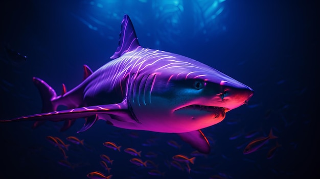 Neon Tiger Shark Darkcore Zbrush Art com detalhes assustadoramente realistas