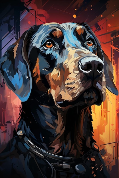 Neon Trails Bloodhounds Cyberpunk Contemplation (Neon verfolgt die Spur der Bluthunde)