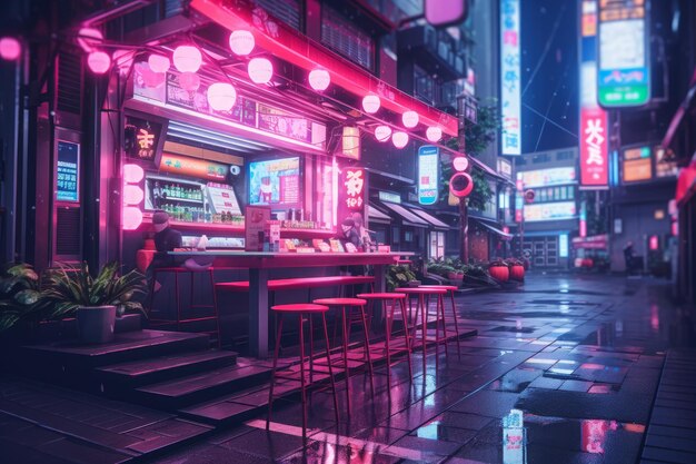 Neon Twilight City Foto von Neon City