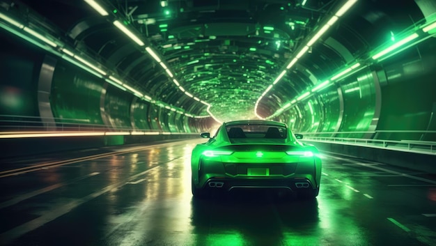 Neon Velocity Futuristischer GreenLit-Tunnel