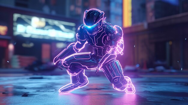 Neon Video Game personagem ai gerado