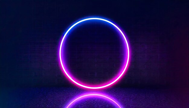 Neon Vortex kreisförmige leuchtende Lichter im abstrakten Hintergrund