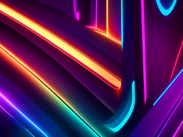 Foto neon-wallpapier für bildschirm mit gedämpften leuchtenden farben sanfter übergang