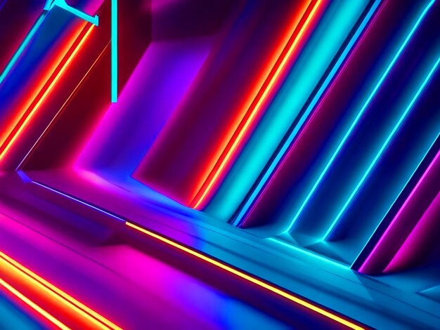 Foto neon-wallpapier für bildschirm mit gedämpften leuchtenden farben sanfter übergang