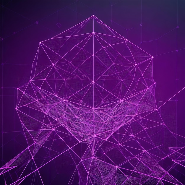 Neon-Wireframe-Hintergrund mit Plexus-Effekt