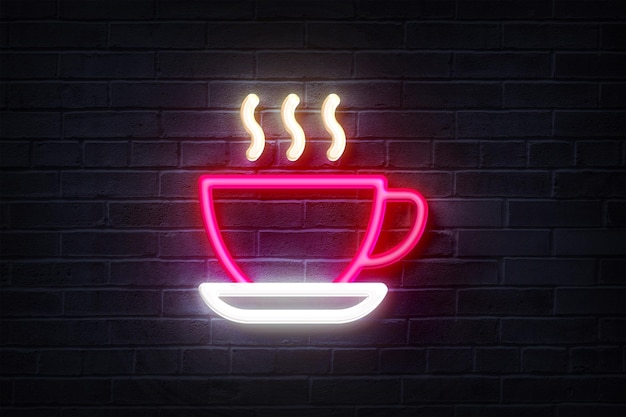 Neon Xícara De Café